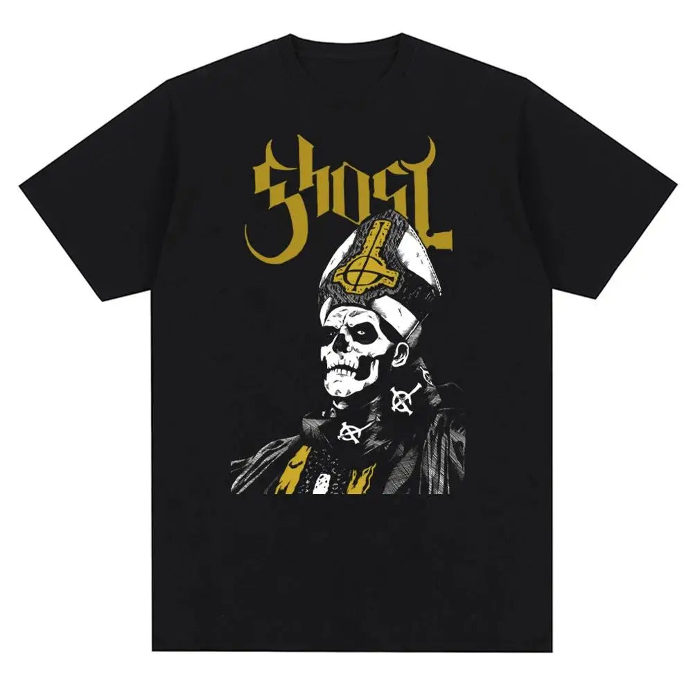 New Ghost Rock Band Graphic Print T Shirt Men Women Fashion Casual Rock Streetwear Short Sleeve Plus Size T Shirt Unisex