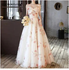 Evening Prom Dresses for Women Square Collar Puff Sleeve Organza Casual Summer Dress 2023 Elegant Formal Birthday Party vestidos