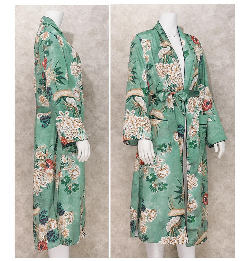 2020 Bohemian Printed Summer Beach Wear Clothes Long Kimono Cardigan Plus Size Cotton Tunic Women Tops and Blouse Shirts A147