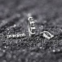 ZS 14/16G 925 Sliver Navel Piercing Ring Punk Skull Belly Button Rings for Men Steel Color Belly BCR Body Piercings Jewelry