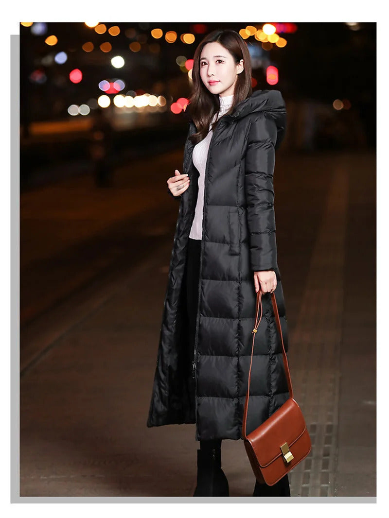 2023 Women's Winter Cold Coats Long Parkas Warm Down Basic Jacket Fashion Cotton Padded Outwear Female Hooded Windproof Overcoat