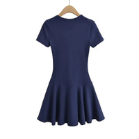 Women's Square Neck Short Sleeve Skater Dress