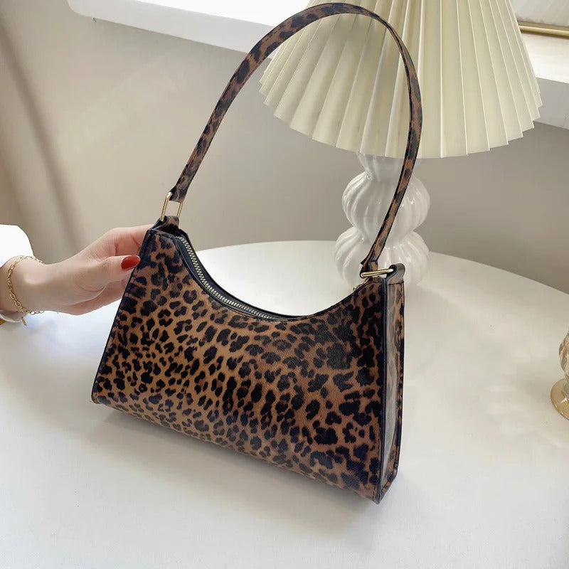 Summer New Shoulder Bags for Women High Quality Zebra Underarm Handbags PU Leather Leopard Armpit Purse Bag