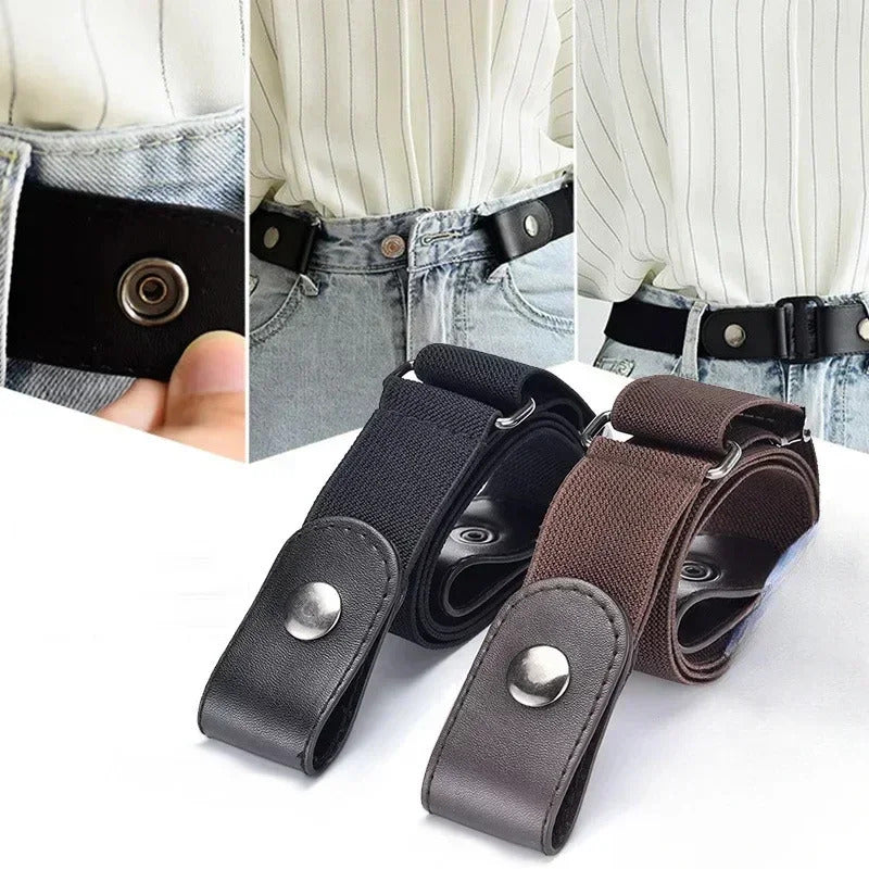 New Adjustable Stretch Elastic Waist Band Invisible Belt Buckle-Free Belts for Women Men Jean Pants Dress No Buckle Easy To Wear