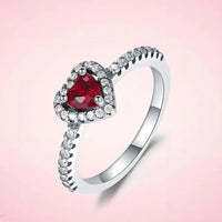 Christmas New 925 Silver Ring Pink Heart Zircon Shining Bow Ring Original   Ring DIY Women Fine Jewelry Christmas Gifts for girl