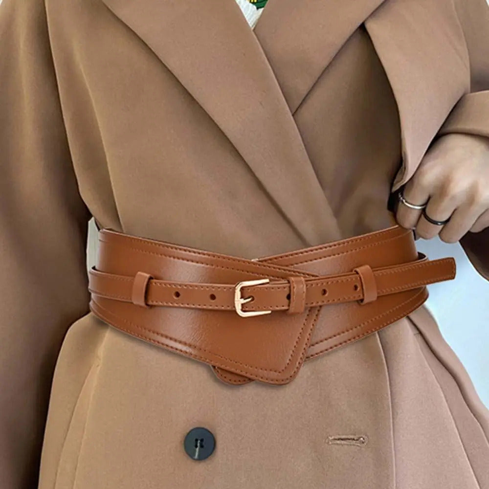 Girls Slimming Sweater Overcoat Belts For Women PU Leather Apparel Accessories Waistband Wide Belts Cummerbunds Waist Belt