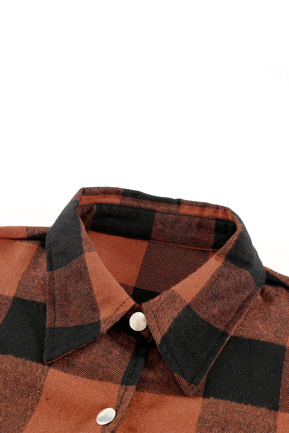 Blue Turn-down Collar Plaid Shirt Jacket