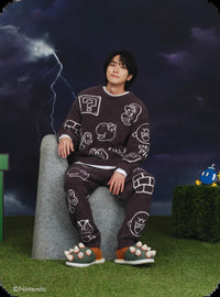 Japanese Style Winter Thick Cartoon Pajamas Home Wear Knitted Sweater like Room Wear Pijama