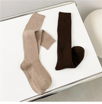 New Women's Stockings Spring Trends Casual Preppy Style Knee High Socks Female High Quality Cotton Solid Color Long Socks Comfy