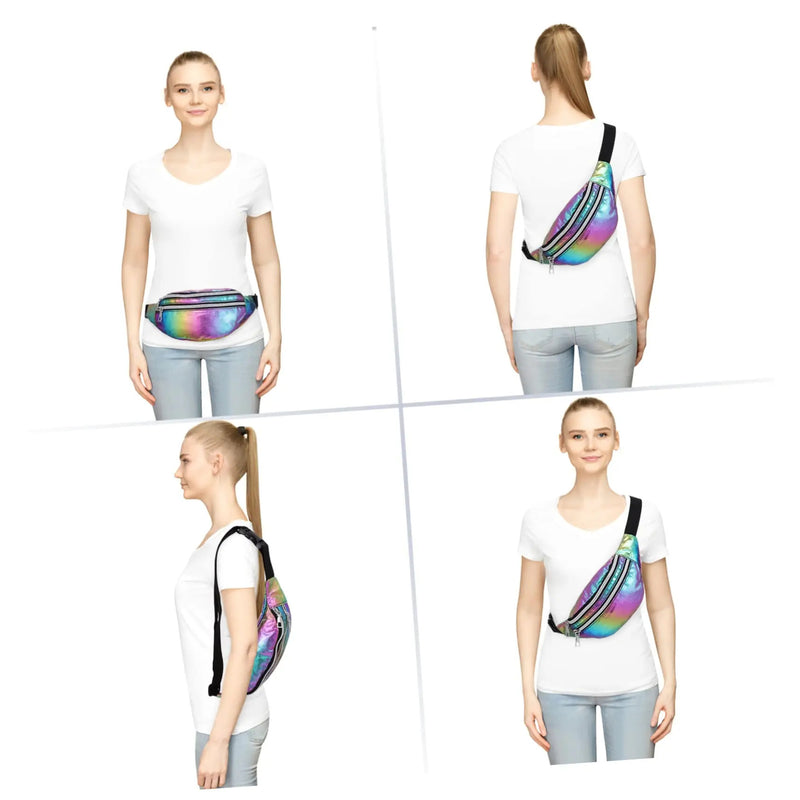 Holographic Fanny Pack Hologram Waist Bag Laser Beach Travel Banana Hip Bum Zip Waist Bags Women Belt Bag For Girls