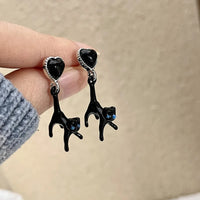 New Funny Small Black Cat Earring for Women Girl Fashion Cute Animal Kitten Earrings Fashion Party Festival Piercing Jewelry