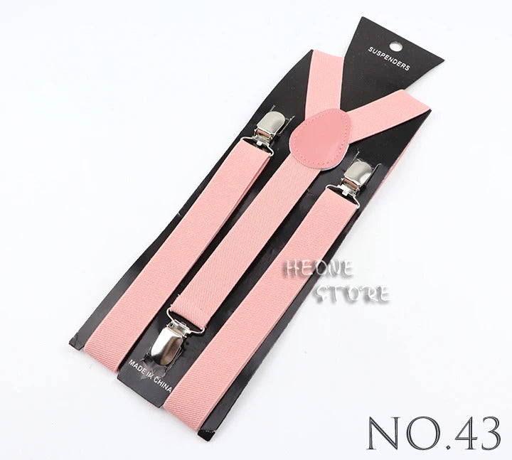 New Candy Color Adjustable Suspenders Elastic Leather Y-Back Braces Straps For Men Women Kids Pants Shirt Girl Skirt Accessories