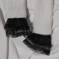 1Pair Spring Autumn Detachable Sleeve Cuffs Lace Cuffs Fake Sleeve Ruffles Elbow Sleeve Sun Protection Gloves Sweater Decorative