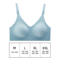 Women's Seamless Bras Ladies Thin Style Jelly Color Soft Breastfeeding Bra Wireless Underwear Comfortable Lingerie Deep V Gather