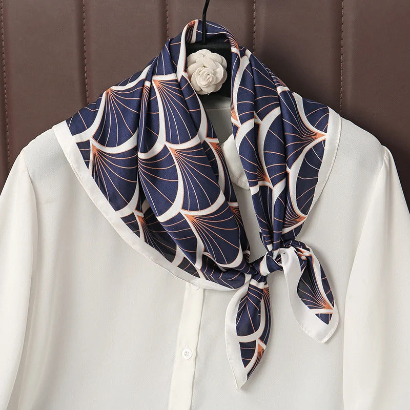 Luxury Print Satin Silk Square Scarf for Women Shawl Hijab Neckerchief Female Hair Ribbon Headband Fashion Wrap Bandana 2023 New