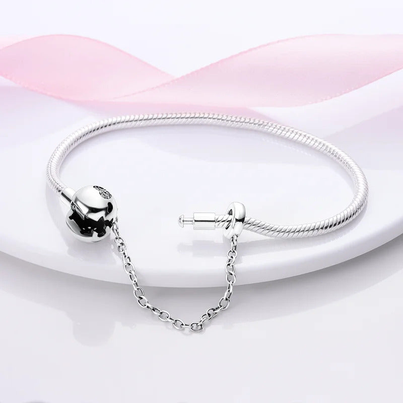 Bracelet Silver 925 Original 17-20CM Star Moon Sun Four Leaf Clover Green Zircon Bracelets Fit DIY Charms Birthday Jewelry Gifts