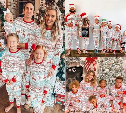 2024 Family Christmas Matching Pajamas Set Xmas Adult Kids Mother And Daughter Father Son Sleepwear Baby Family Look Outfits