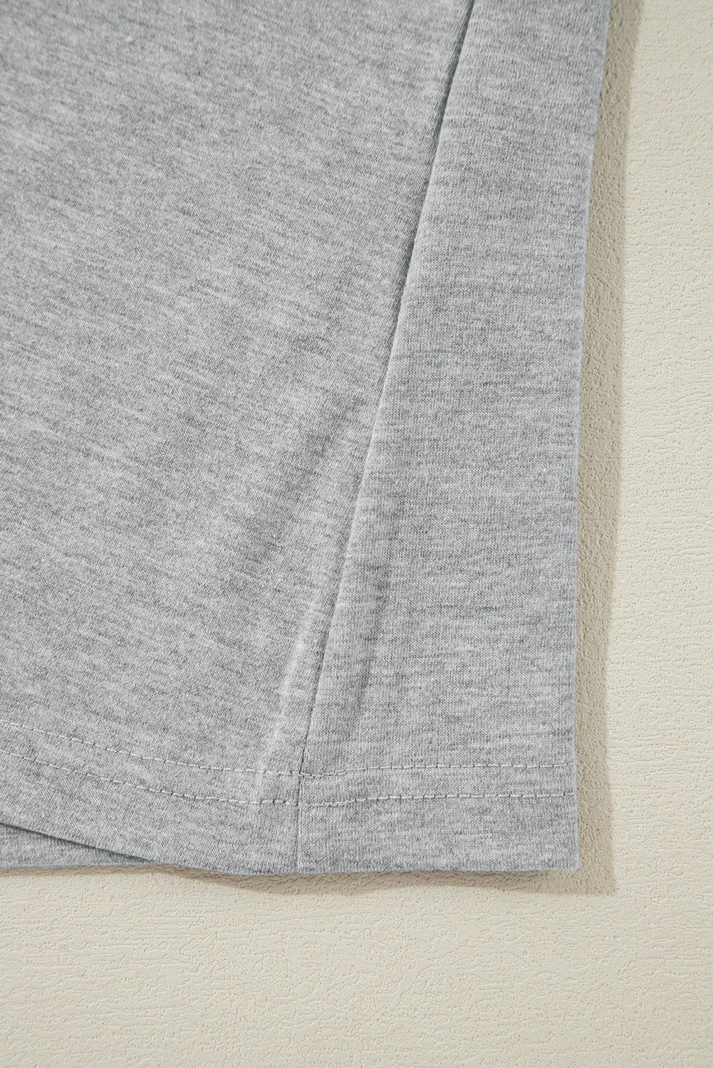 Gray Crew Neck Pleated Tank Top