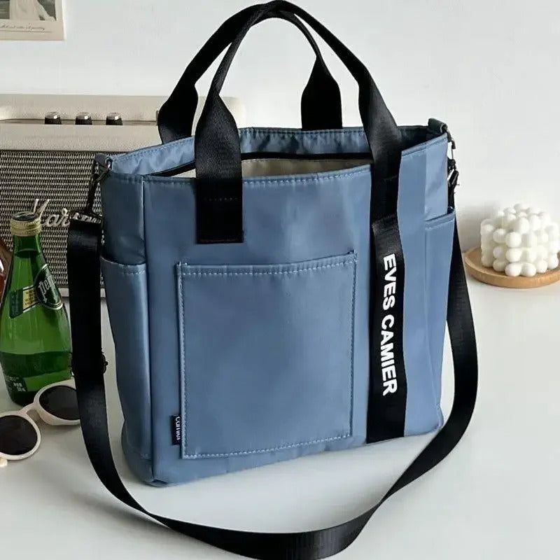 2024 New Casual Tote Large Capacity Shoulder Bag Nylon Waterproof Canvas Handbag Simple Fashion Messenger Bags For Schoolgirl