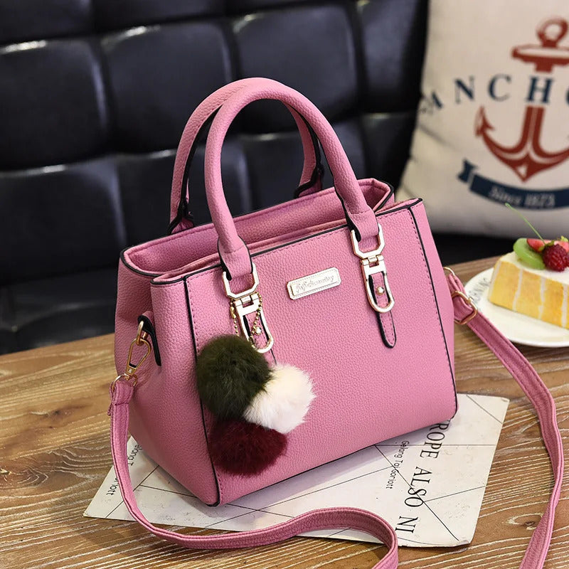 Yogodlns women beading pendant handbag ladies embossed shoulder bag ladies Messenger bag hairball bags high quality bag