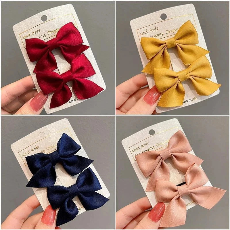 2 Piece Bow Hair Clip Elegant Flower Hair Clips For Kids Ladies Set Hairpin Hair Accessories Korean Style Bair Accessories