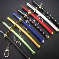 Mini Roronoa Zoro Samurai Sword Keychain Anime Scabbard Key Ring Katana Buckle Key Chain for Men Women Cosplay Toy Jewelry Gift