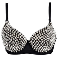 AONVE Newest Sexy Lingerie Sexy Women's Rhinestone Cover Bra Top Gold/Silver Plunge Wire Free Bralete Fashion Sequined Cover top