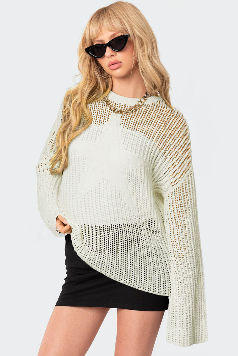 Black Seeing Stars Oversized Sweater