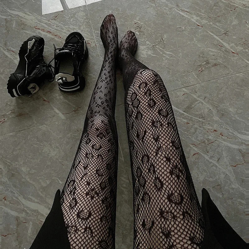 Women Rattan Sexy Stockings Club Party Anti-Snagging Flowers Tights Calcetines Fish Net Stocking Fishnet Mesh Lace Pantyhoses