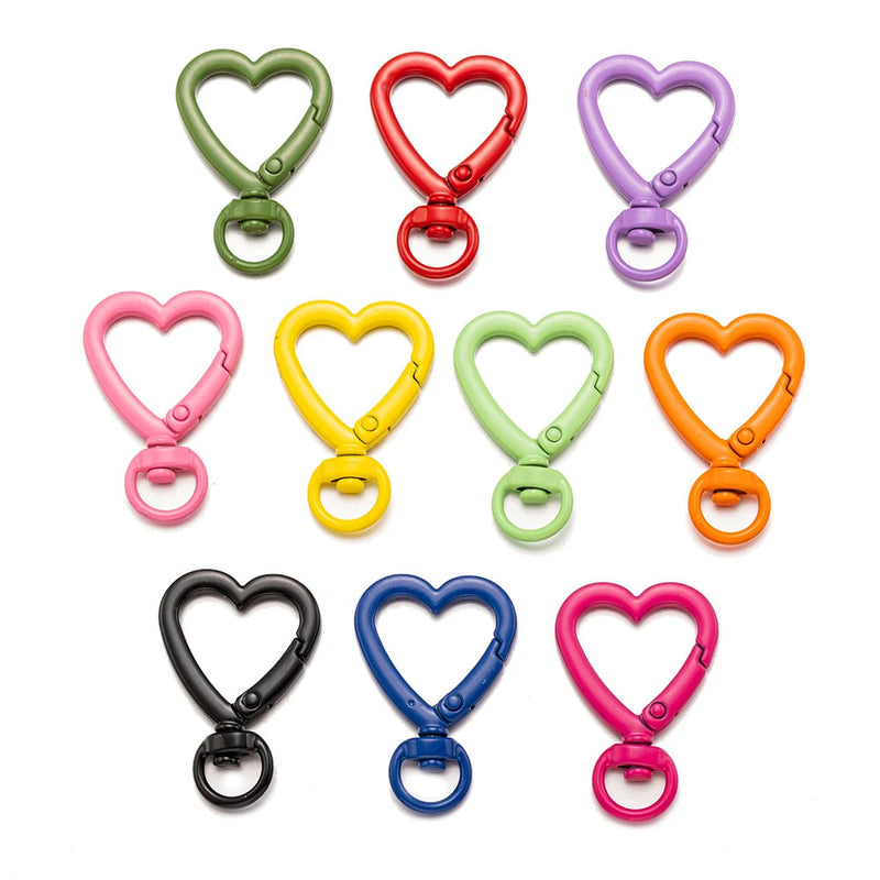 5pcs Metal Heart Lobster Claw Clasps Swivel Lanyards Trigger Snap Hooks Strap for Jewelry Making DIY Bags Keychain Key Rings