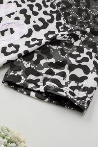 Black MAMA Leopard Print Short Sleeve Casual Graphic Tee