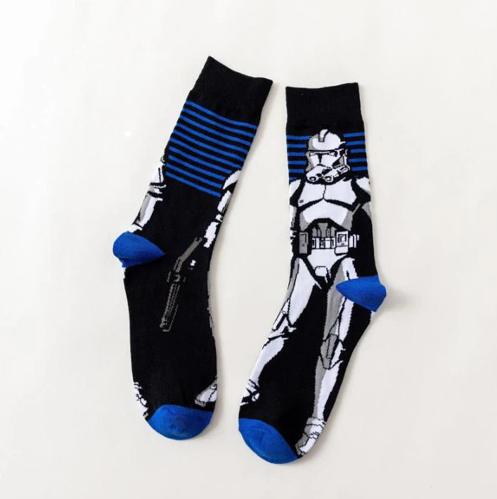 1 Pair Anime Men socks Master Yoda R2-D2 Cosplay Socks Wookiee Jedi Knight Novelty Men's Women's Socks Spring Autumn Winter