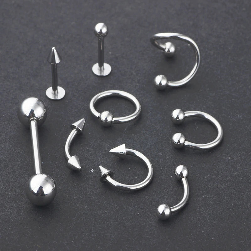 100PCS/Lot Surgical Steel Nose Ring Hoop Nostril Piercing Septum Ring Horseshoe Fake Nose Ring Body Jewelry