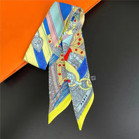 2024 Korean Fashion New Women's Twill Decorative Ribbon Small Scarf Binding Bag Handle Ribbon Hair Band Small Scarf Headband