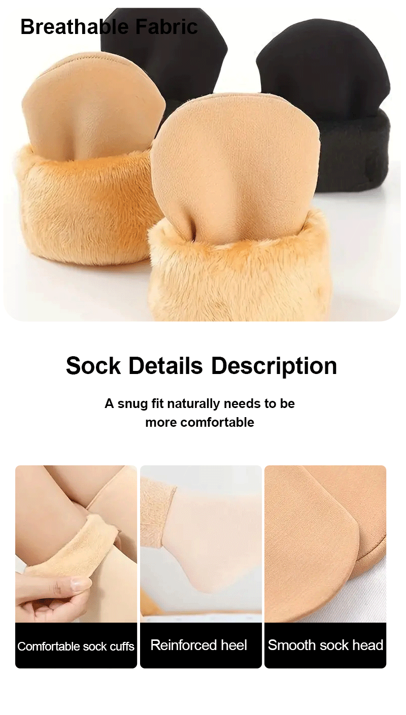 1 Pairs Women's Winter Thick Insulation Short Cashmere Socks Nylon Snow Velvet Boot Solid Color High-quality Women's Floor Socks