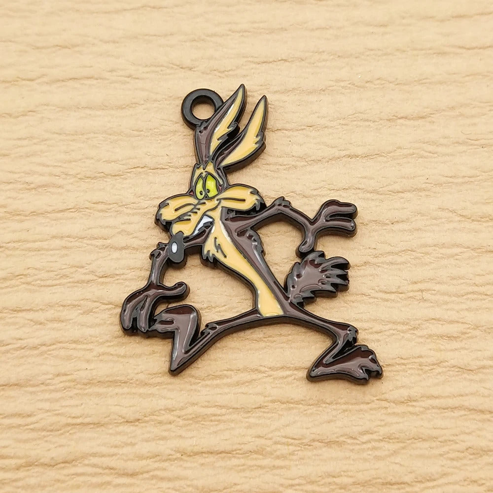 10pcs Anime Cartoon Charm for Jewelry Making Necklace Earring Keychain Phone Pendant Diy Accessories Alloy Metal Black Plated