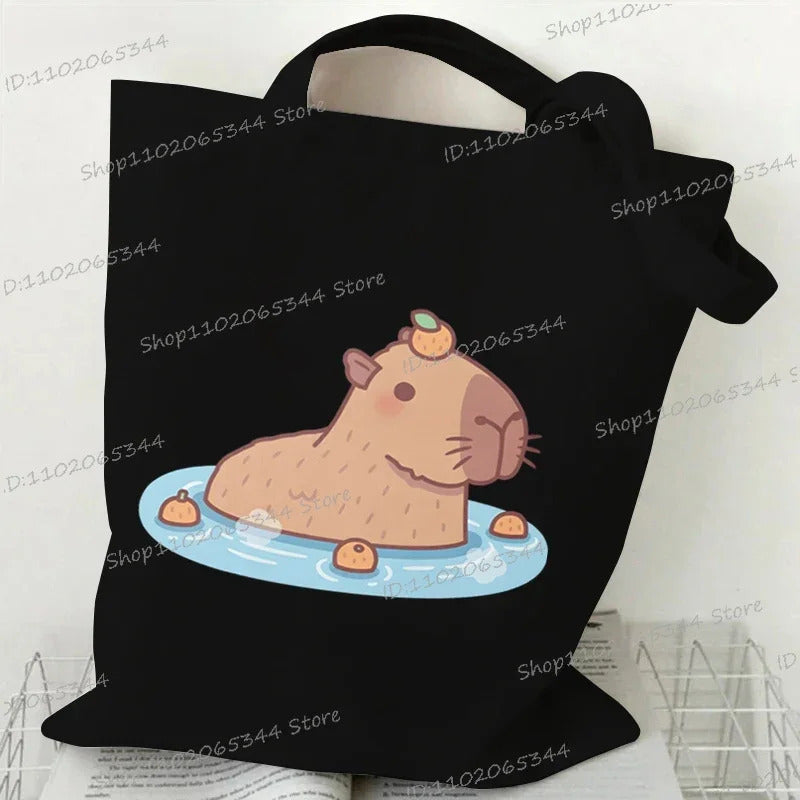 Bobo Tea Capybara Graphics Women Handbags Harajuku Animal Shoulder Bag Fashion Cartoon Tote Shopping Bag Side Bag for Ladies