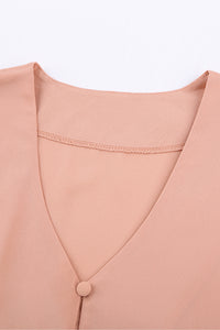 Apricot Forever Tonight Button Tie Top