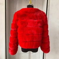 Women's Fashion faux fur coat super hot Autumn Winter women short Faux fox fur fluffy jacket high quality 7xl Ladies furry coats