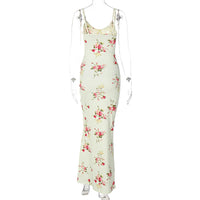 Dulzura Sexy Y2K Clothes Floral Print Sleeveless Backless Bodycon Maxi Dresses For Women 2023 Club Birthday Party Elegant Outfit