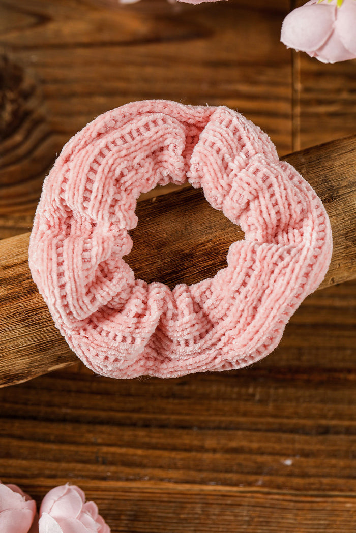 Light Pink Knitted Large Scrunchy Hair Tie