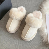 Fur Slippers Women Winter Plush Sandals  Luxury Slip on Platform Slides Female Thick Sole Designer Cotton Home Shoes