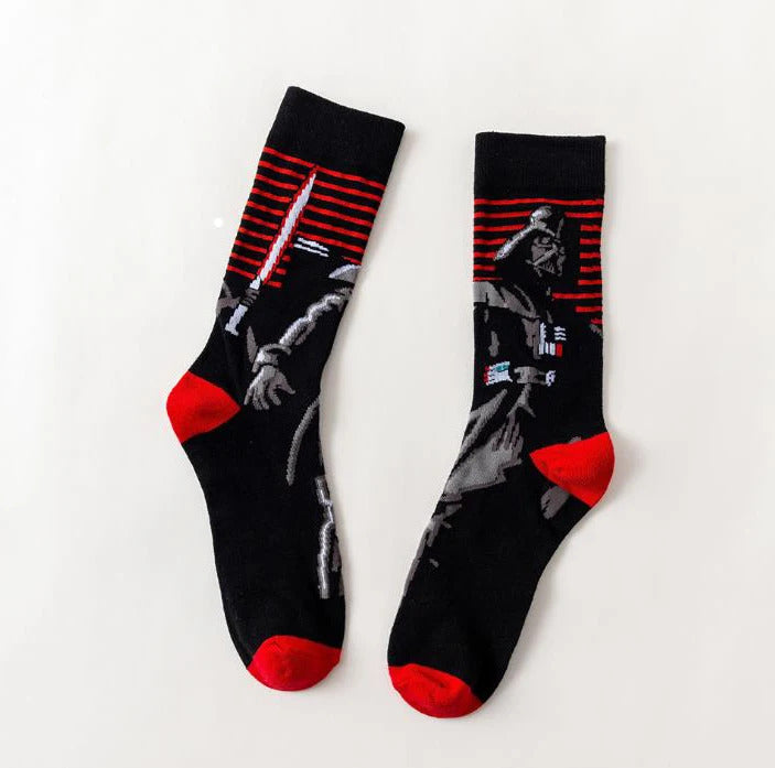 1 Pair Anime Men socks Master Yoda R2-D2 Cosplay Socks Wookiee Jedi Knight Novelty Men's Women's Socks Spring Autumn Winter