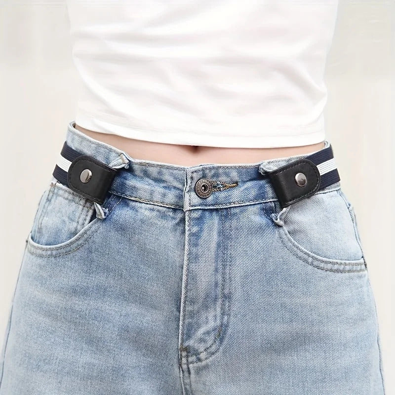 Simple And Fashionable Women'S Belt Elastic Lazy Men'S Belt Woven Invisible And Seamless Unisex Jeans Belt Length Adjustable