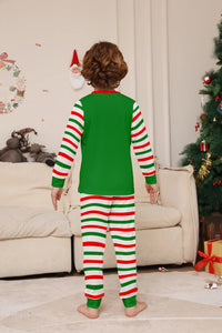 Christmas Family dress Christmas elements clothing for boys girls Adult baby set Halloween fun printed green stripe family dress