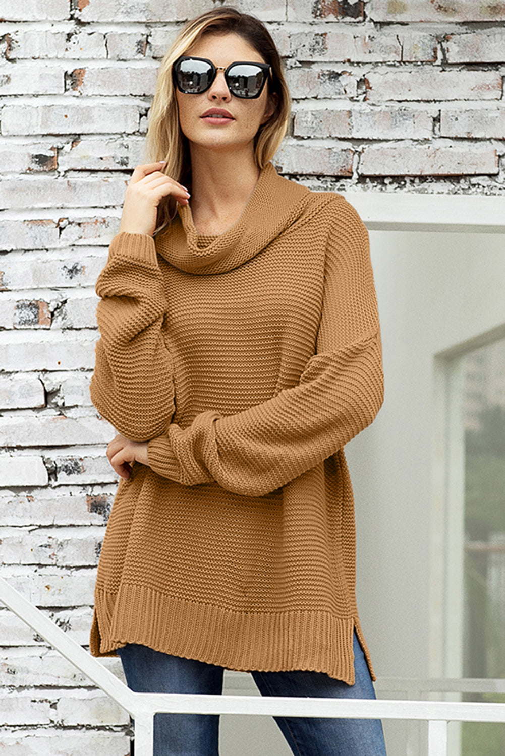 Sage Green Cozy Long Sleeves Turtleneck Sweater