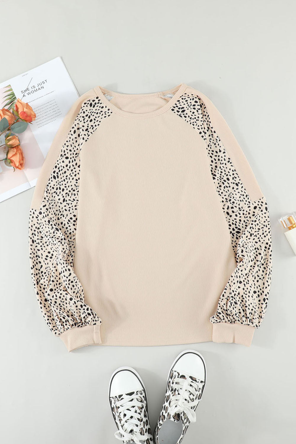 Blank Apparel - Leopard Print Pullover Top