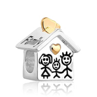 Europe 925 Silver Family Charm Fit Original Bracelet Jewelry Pendant Boy Girl Sparkling Mom Bead Sisters Pandora Dangle Plated