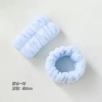 Fashion 2pcs One Pair Wash Face and Wrist Band Absorb Water Sweat Wiping Bracelet Hairband Moisture Proof Sleeve Wrist Guard