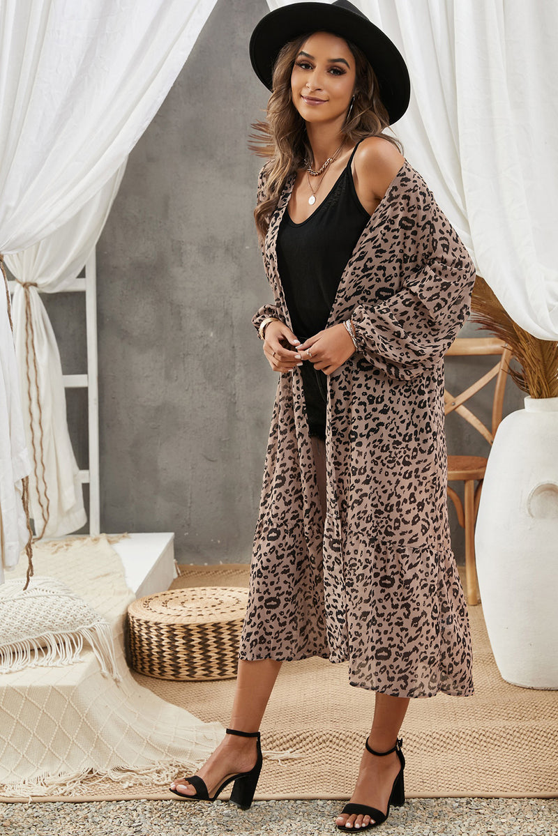 Leopard Print Duster Kimono